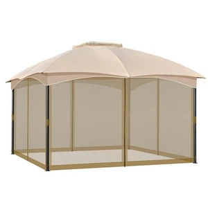 Gazebo Replacement Netting Screen, 10' x 13' Universal Gazebo 4-Panel Mosquit... - Picture 1 of 9