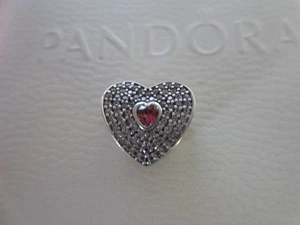 GENUINE PANDORA LIMITED EDITION SWEETHEART PINK PAVE CHARM - 791555CZS - RETIRED - Picture 1 of 9