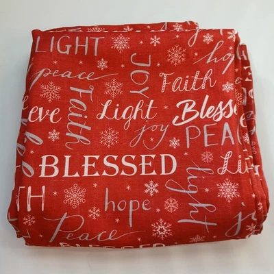 Cortina de ducha de tela para vacaciones de Navidad Fe Amor Paz Esperanza Copos de nieve 70" cuadrado Foto 1 de 3