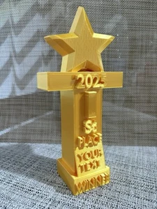 Personalised Gold Winner Trophy Award Customization With Any Text Number One - Picture 1 of 5