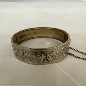 Brazalete brazalete vintage tono plata - Imagen 1 de 3