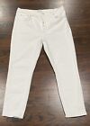 Agolde Nico High Rise Button Fly Skinny Ankle Jeans Womens Size 32 White Stretch