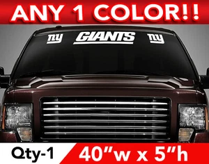"NY GIANTS" FRONT WINDSHIELD DECAL, STICKER, 5"x 40" - Picture 1 of 4