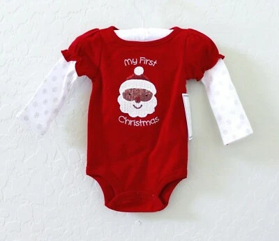 Body Koala Niños Manga Larga "Mi Primera Navidad" Lentejuelas Papá Noel Talla 3-6M Rojo Foto 1 de 4