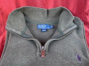 Polo Ralph Lauren 1/4 Zip Pullover Sweater Jumper Mock Neck XL Olive - Picture 1 of 9