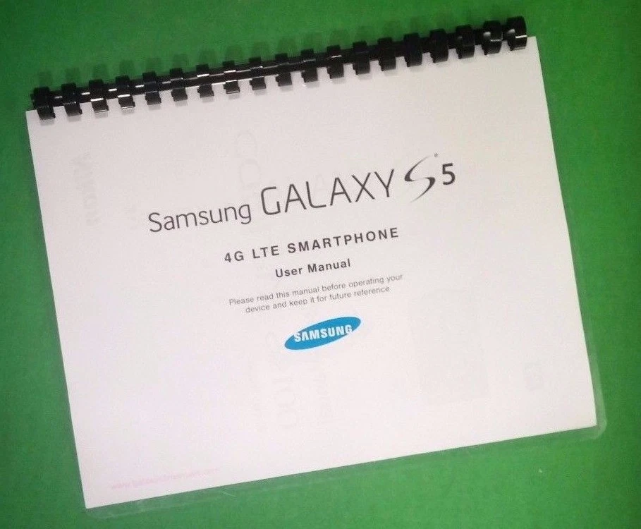 Manual del propietario para teléfono Samsung Galaxy S5 4G LTE 103 páginas ¡con cubiertas transparentes! Foto 1 de 1