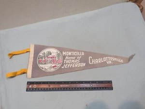 Pennant vintage in feltro Charlottesville VA, Monticello casa di Thomas Jefferson - Foto 1 di 3