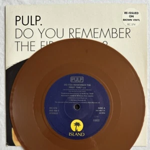 PULP -Do You Remember The First Time- Rare UK Brown Vinyl 7" +Picture Sleeve - Picture 1 of 5