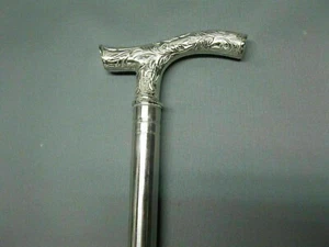 Handmade Noble Luxury Silver Steel Walking Stick Hiking Cane Fritz Gift Father - Picture 1 of 10