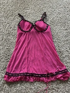 rampage intimates Womens Pink Sheer Mesh Wired Slip Dress Size Medium Sleepwear - Picture 1 of 14