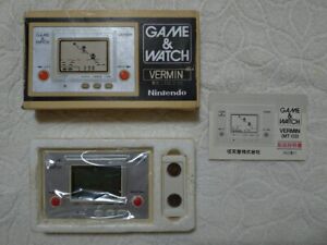 NINTENDO GAME AND & WATCH Vermin w/ BOX Manual 1980 Very Good Condition Japan