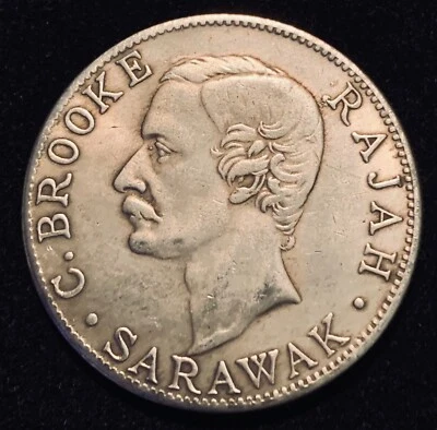 1900 Malasia Británica Sarawak Charles Brooke Rajah Ficha Histórica 50C