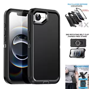 Für Apple iPhone 16e Hülle Robust Stoßfest Robust Ständer mit Gürtelclip Cover - Bild 1 von 22