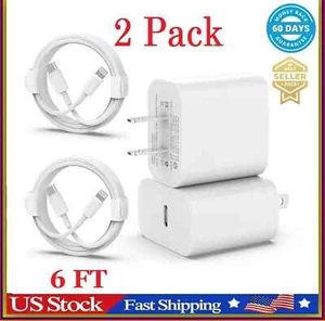 2 Original Carga Rapida USB-C De 20W Cargador Para iPhone 14 13 11 12 Pro Max XS - Picture 1 of 8