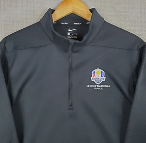 NIKE GOLF x RYDER CUP FRANCE Size Large Mens 1/4 Zip Pullover Black Performance - Picture 1 of 12