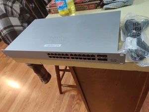 CISCO MERAKI MS120-24P-HW 24 PORT GIGABIT CLOUD MANAGED PoE SWITCH UNCLAIMED - Picture 1 of 2