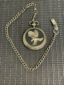 Adler Taschenuhr mit Anhängerkette Japan Uhrwerk braucht Batterie - Bild 1 von 10