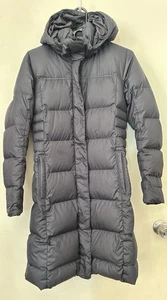 Patagonia Jacket Womens Small Black Down With It Parka Full Zip Hooded Long - Picture 1 of 24
