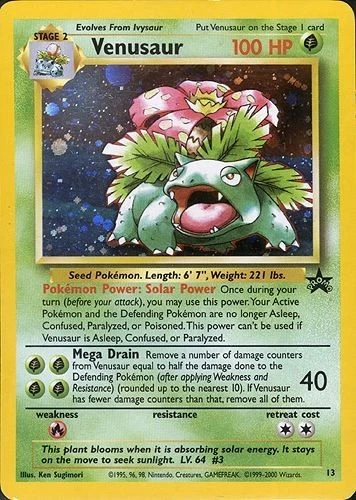Heavily Played, English Pokemon Holo Venusaur - 13 - Pokemon Trading Card Game G - Image 1 of 1