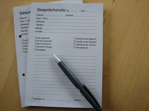50 x Gesprächsnotizblock, Gesprächsnotizblöcke, DIN A5, (14,8 x 21 cm), 50 Blatt - Bild 1 von 1