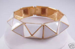 Kenneth Jay Lane Whtie Pyramid Bangle NEW - Picture 1 of 1