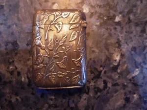 superbe boite a allumettes en laiton decor art nouveau - Picture 1 of 5