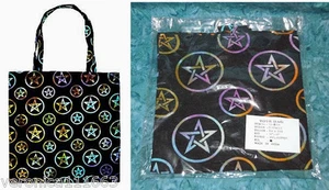 1 Tote Bag Pentacle NEW Rainbow Tie Dye Black Reusable Washable Cotton 18" x 18" - Picture 1 of 3