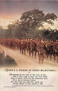 POSTCARD SONG CARD - WWI - THERE'S A FRIEND IN EVERY MILESTONE - SET OF 3 - Picture 1 of 6