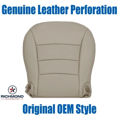 2005-2013 Chevy Corvette-Driver Side Bottom GENUINE Leather Seat Cover Tan Perf - Imagem 1 de 4