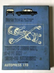 Triumph 2000 2.5 PI Owners Workshop Manual Maintenance Handbook Autobooks '63-69 - Picture 1 of 5