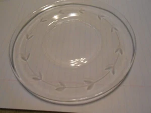 6 Clear Glass Salad Dessert Plates with Etched Leaves Wheat 6 1/4" - Picture 1 of 2