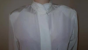 ANNA KRISTE SHINY LIQUID SILKY BLOUSE TOP DRESS SUIT SHIRT VINTAGE 10 MEDIUM - Picture 1 of 1