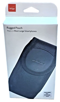 (1) VERIZON RUGGED POUCH, RUGBAGLGBLK3, DURABLE NYLON, ROTATING CLIP, NEW IN BOX - Image 1 of 4