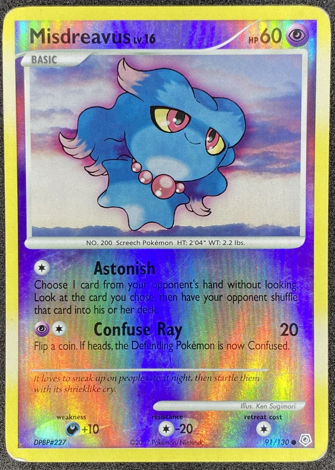 Pokémon Misdreavus Reverse Holo 91/130 DP Diamond & Pearl LP
