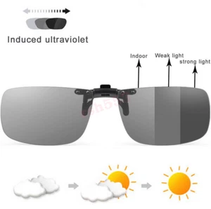 Photochromic Polarised Clip On Flip Sunglasses UV400 Polarized Fishing Eyewear - Picture 1 of 7