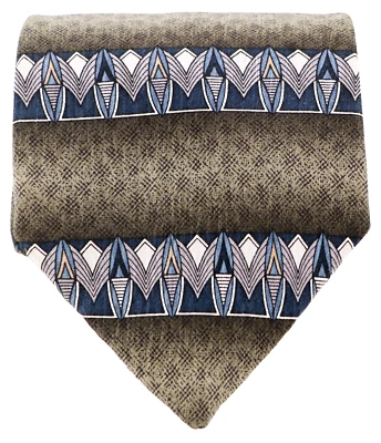 Corbata vintage para hombre 100 % seda horizontal Art Deco rayas verde bosque 59x3,75 Foto 1 de 3