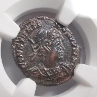 Constantine II Roman Empire BI Nummus AE4 NGC AU Ancient Epfig Hoard Pedigree - Image 1 of 4