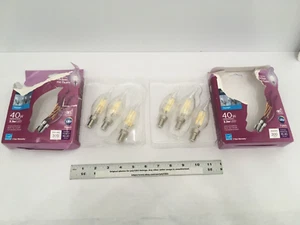(2) NEW Philips 3pk 40W BA11 LED Bent Tip Filament Bulb E12 5000K (distress pkg) - Picture 1 of 11