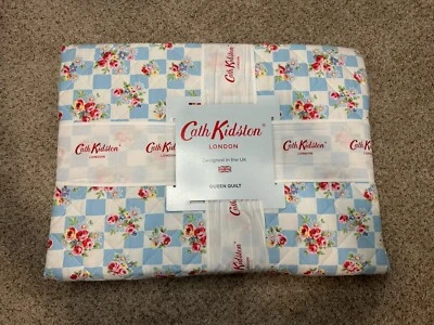 Cath Kidston London Gorgeous Daisy Rose Floral Check Cottage Cotton QUEEN Quilt - Image 1 of 4
