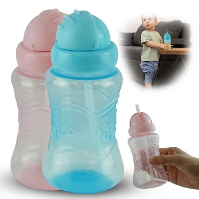GEM IMPORTS BPA frei Pop Up Strohhalm Kleinkinder Schnabeltassen 300ml Easy Grip Baby Milchflaschen 12M+