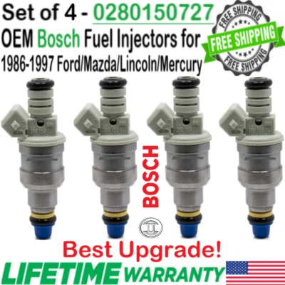 4Pcs Bosch Genuine Best Upgrade Fuel Injectors for 1991, 1995 Ford F-150 5.8L V8 - Image 1 of 4
