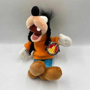 Disney Pippo Peluche Parco Tematico Autentico Originale Maglione Arancione Pantaloni Blu - Foto 1 di 10