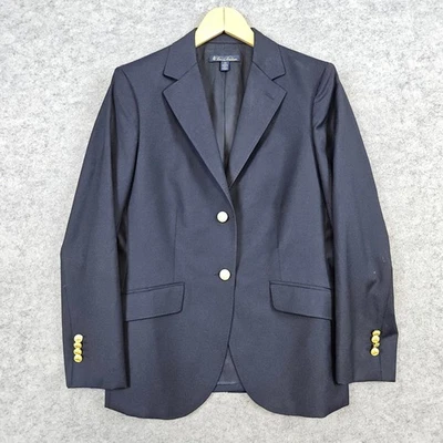 Brooks Brothers Loro Piana Blazer Navy Merino Wool Gold Buttons Womens 12P FLAWS - Image 1 of 4