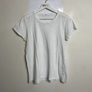 Rag And Bone Womens Shirt Size L Short Sleeve Cotton White Crew - Picture 1 of 7