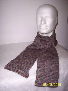 Sciarpa Singola Righine BRUCIATO-BLUETTE 100% Cotone - Picture 1 of 1