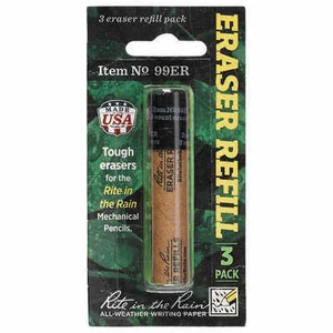 Recarga de borrador Rite in the Rain 99ER para lápiz mecánico YE99, BK99 y RD99