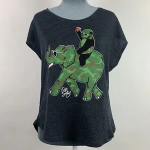 Riot Society Womens Small Dolman Gray Tee Shirt Camo Panda Red Solo Cup Elephant - Picture 1 of 5