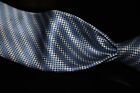 Italo Ferretti Made in Italy Thick Sky Blue White Bubble Stripe Satin Silk Tie 