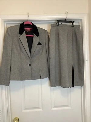 Traje Falda Tweed Vintage Sassoon, París, Nueva York, Dos Piezas Mezcla Lana Talla 8/9 Foto 1 de 4