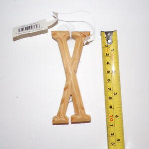 NWT "X" Wooden Letter Bevel Carved 4 Inch Decor Craft